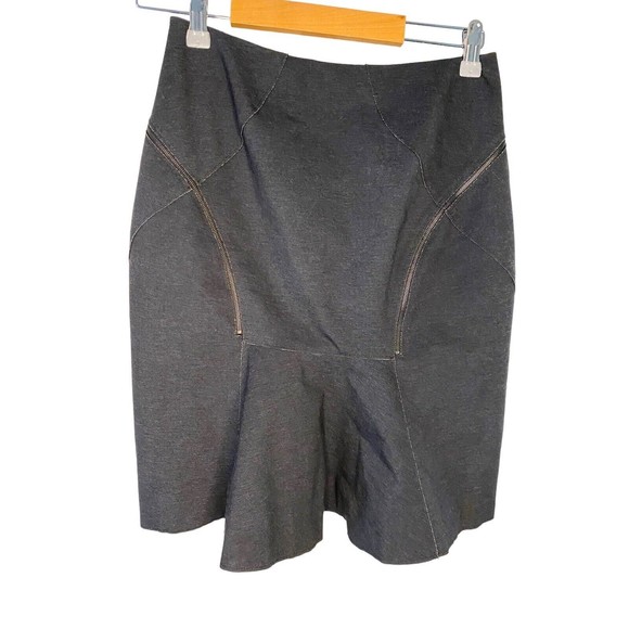 Elie Tahari Skirt Zippered Pencil Skirt Womens 2 Charcoal - Picture 3 of 11